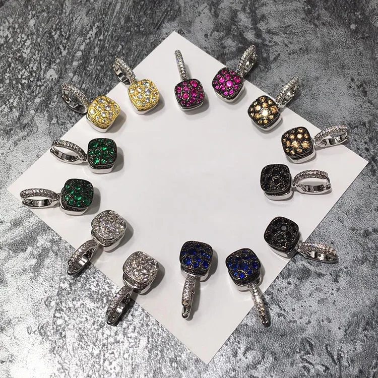 

High Quality Honeycomb Style Earring Green Yellow Blue Black Color Crystal 3 Gold Color Drop Earrings for Women Best Gift