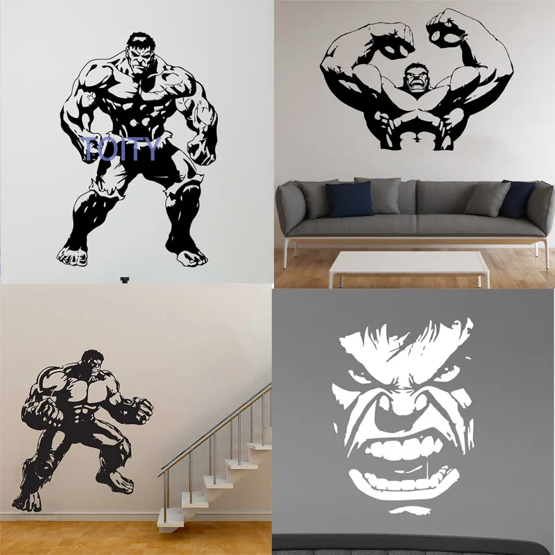 Best 29 Designs Hulk Wall Sticker Superhero Poster The Advengers Movie Vinyl Decal Comics Boy Room Interior Decor Nursery Art Mural