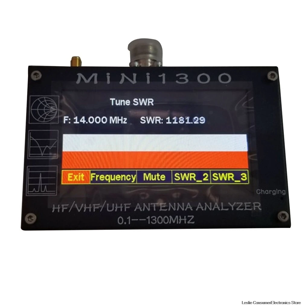 UV+ HF Mini1300 4," сенсорный ЖК 0,1-1300 МГц 13.GHz HF/VHF/UHF ANT SWR антенна анализатор метр+ аккумулятор