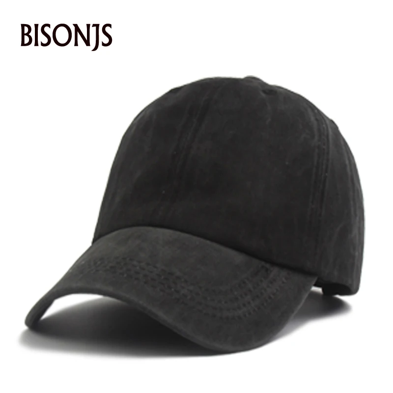 

BISONJS 2020 New Fashion Men Summer Snapback Caps Washed Ponytail Baseball Cap Outdoor Sunscreen Hat Solid Color Hats For Unisex