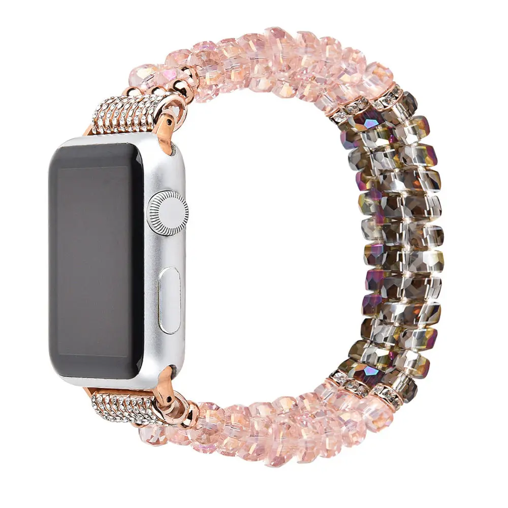 Браслет на запястье с жемчужиной ремешок для наручных часов Apple Watch, версии 5 4 3 2 1 браслет бижутерия ручной работы Для женщин и девочек, 38, 40, 42, 44 мм/Band