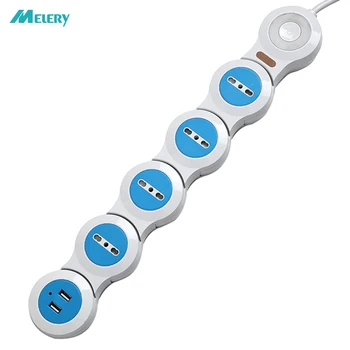 

Multiple Power Strip 4 Way EU Outlets Electrical Italian Plug Socket with USB Charge Adapter Switch 2500W 1.8m Extension Cord