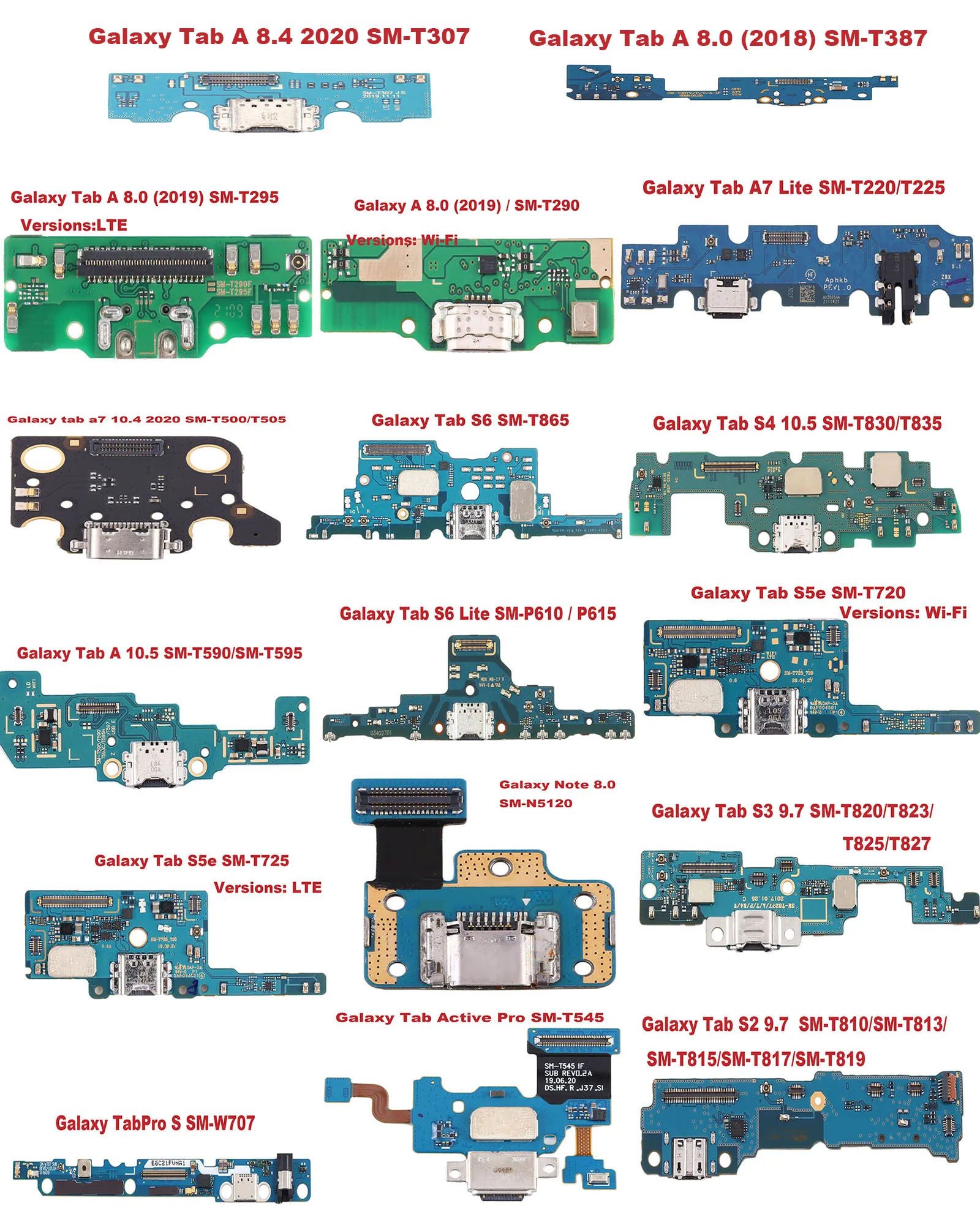 USB Charging Dock Port Board for Galaxy SM-T307/T387/T290/T295/T220/T225/T500/T865/830/T590/P610/T720/T820/T825/W707/T545/T810 | Мобильные
