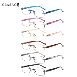 Clasaga 6 Pack Fashion High Quality Rimless Reading Glasses For Men and Women HD Reader Diopter +1.0+2.0+3.0+4.0+5.0+6.0