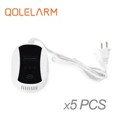 Qolelarm 5 предметов в партии, lotHome безопасности 85dB Предупреждение Высокочувствительный фотоэлектрический 433 МГц газ Сенсор сигнализации