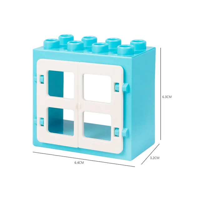 DIY Accessories Bricks Treehouse Base Plate Window House Sofa Furniture Large Particle Big Size Building Blocks Birthday Kid Toy LXF-Window-4