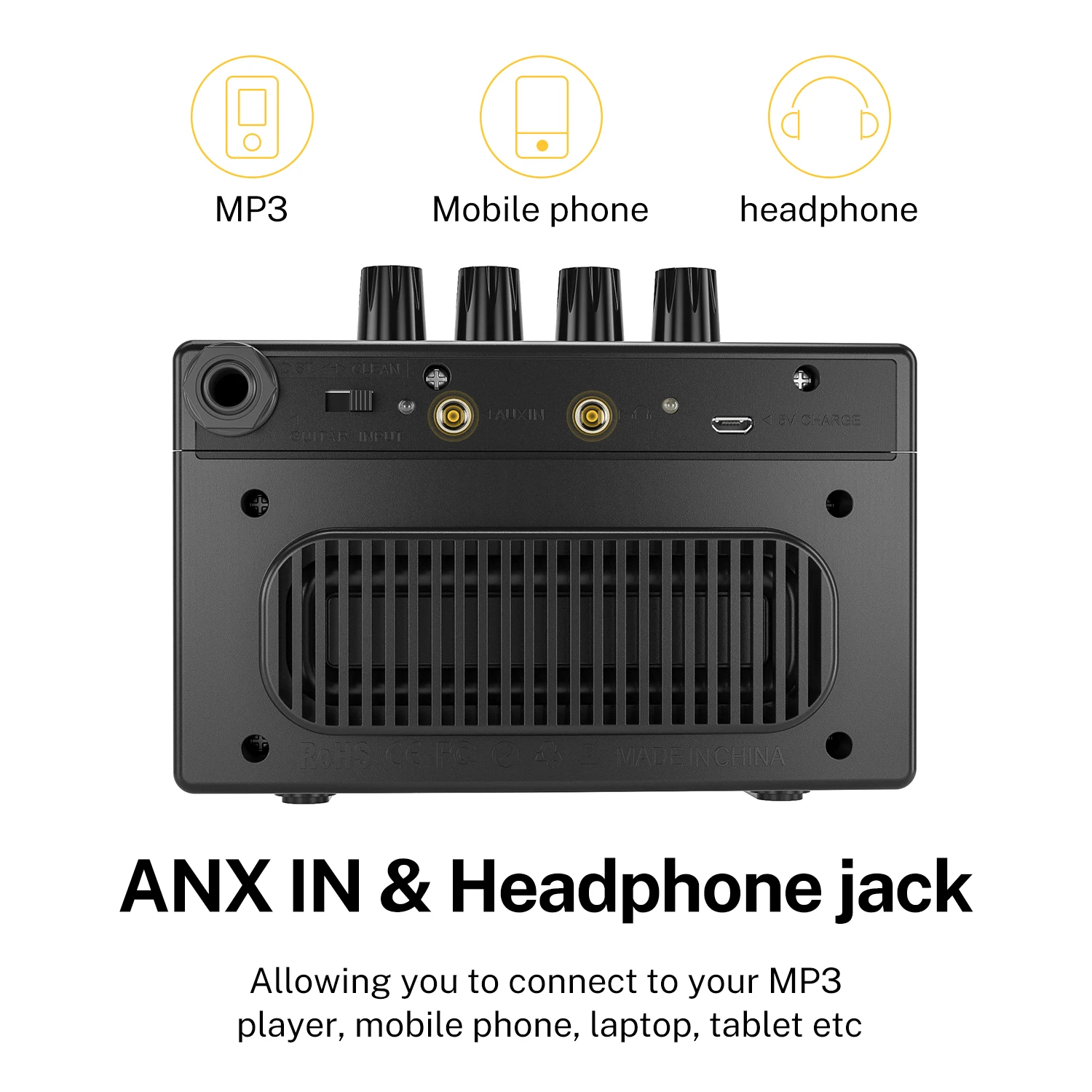 Donner электрогитара усилитель мини колонки искажения чистый эффект тон Встроенный