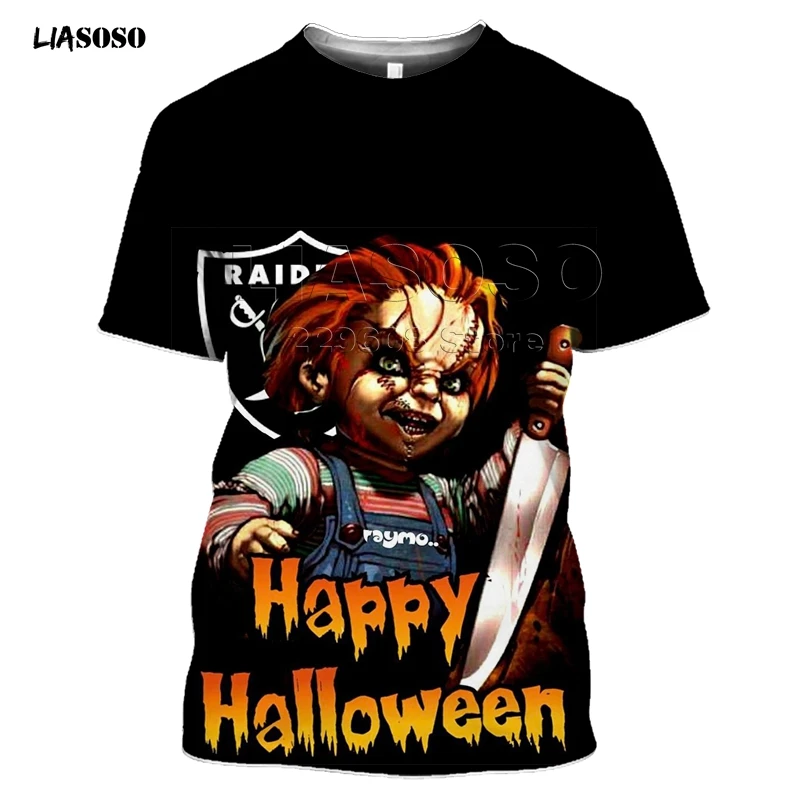 

New Arrival Horror Movie Child of Play Character Chucky 3D printed men's T-shirt summer casual shirt Casual clown Chucky T-shirt