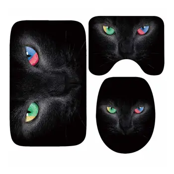 

Bath Mat Soft Flannel Non Slip and Absorbent Bathroom Colorful Rug 3PCS/Set
