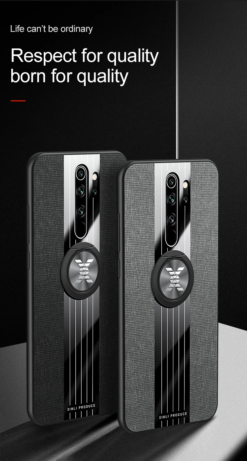 Чехол для телефона для Xiaomi Redmi Note 8 Pro, чехол, магнитный держатель с кольцом, мягкая рамка, тканевый чехол, чехол для Redmi Note 8, чехол