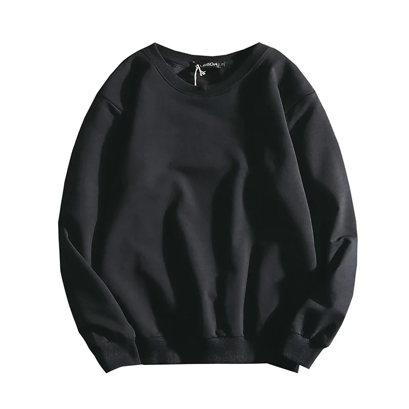 

Pure Black O-Neck Sweatshirt Men 2020 Autumn Causal Long Sleeve Sweatshirts
