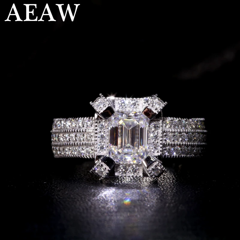 AEAW 14K белое золото 2ct искусственный Муассанит VVS с национальным сертификатом для