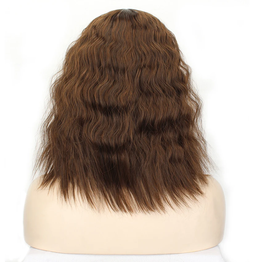 Женские синтетические волосы для наращивания и парики Кудрявые 12 дюймов зажим для наращивания волос Топпер длинные высокотемпературные волокна темный/светильник коричневый - Цвет: light brown