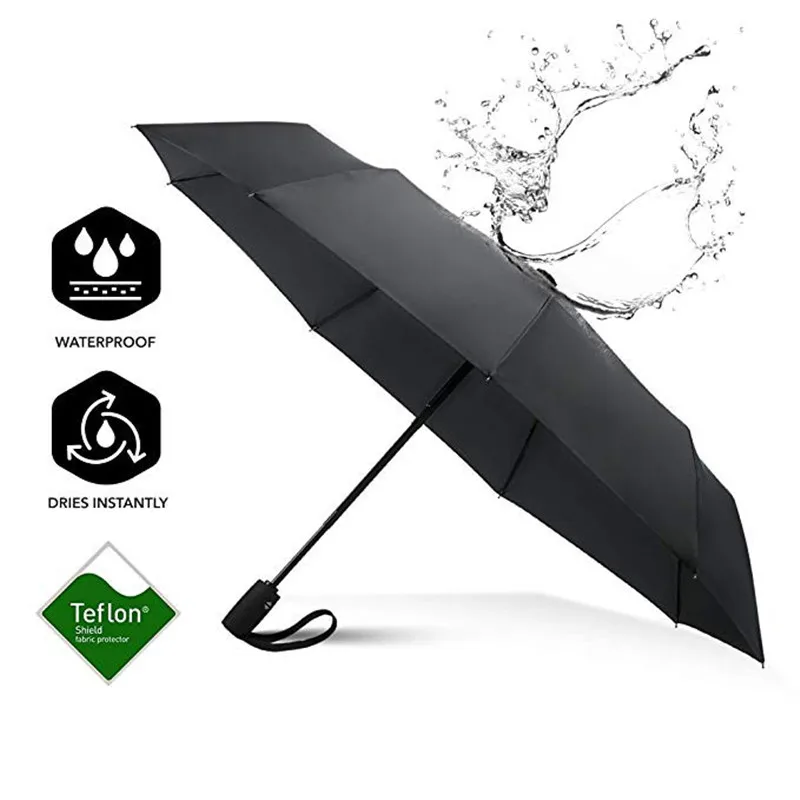 

Taschenschirm Auf-Zu Automatik Mini Regenschirm Winddicht Schwarz Umbrella