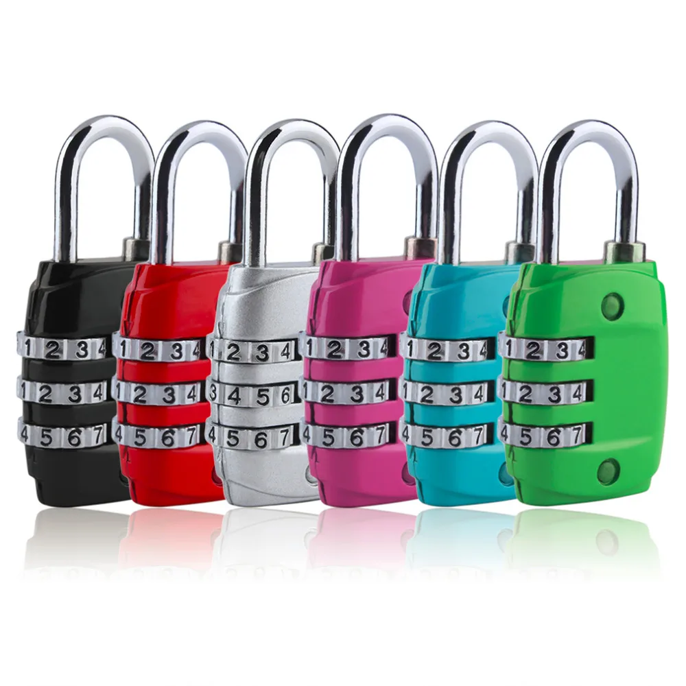 

Zinc Alloy Security 3 Digit Dial Combination Code Number Lock Padlock Luggage Zipper Backpack Handbag Suitcase Drawer Padlock
