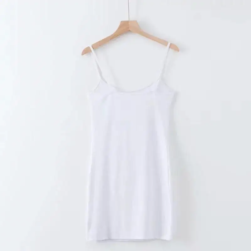 Korean Solid Color Women Vest Summer High Split Leisure Mini Dresses Women Sexy Simplicity Cotton Sleepwear Night Dress