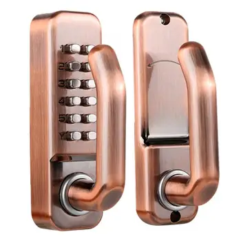 

smart lock Mechanical Smart Digital Push Button Door Lock Home Keypad Keyless Code Password Waterproof door handle lock NEW