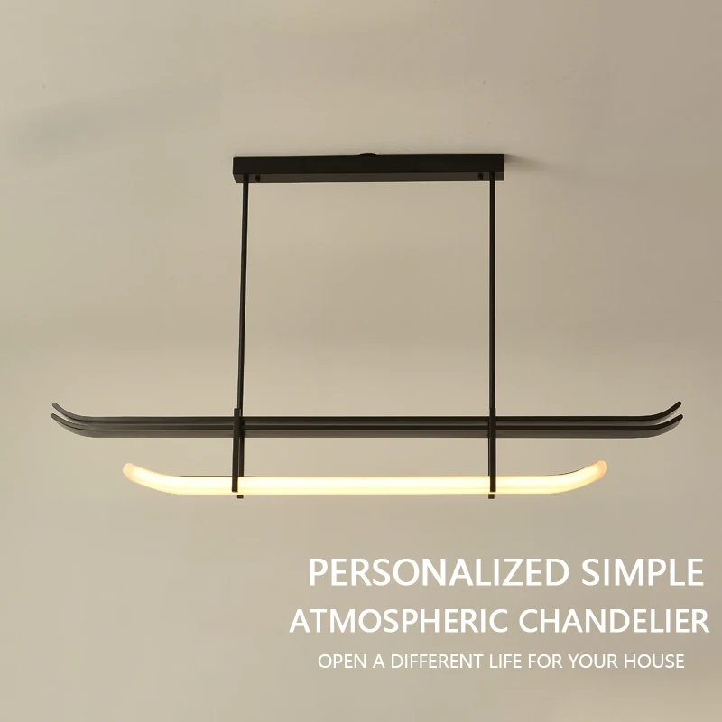 

Led Chandelier Of new Chinese Restaurant, Long Bar Shaped Meal Chandelier Decorative Lamp, Tea Room And Study Lamp Of China Styl