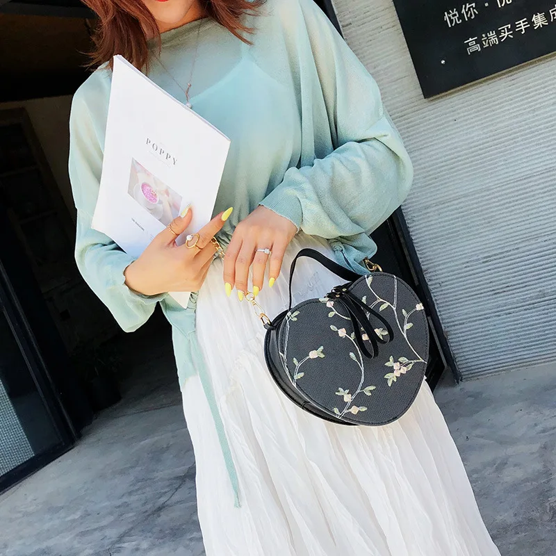 

New Arrival Chain Bag Women's 2019 New Style Shoulder Bag Peach Heart Lace Shoulder Bag Versatile Handbag