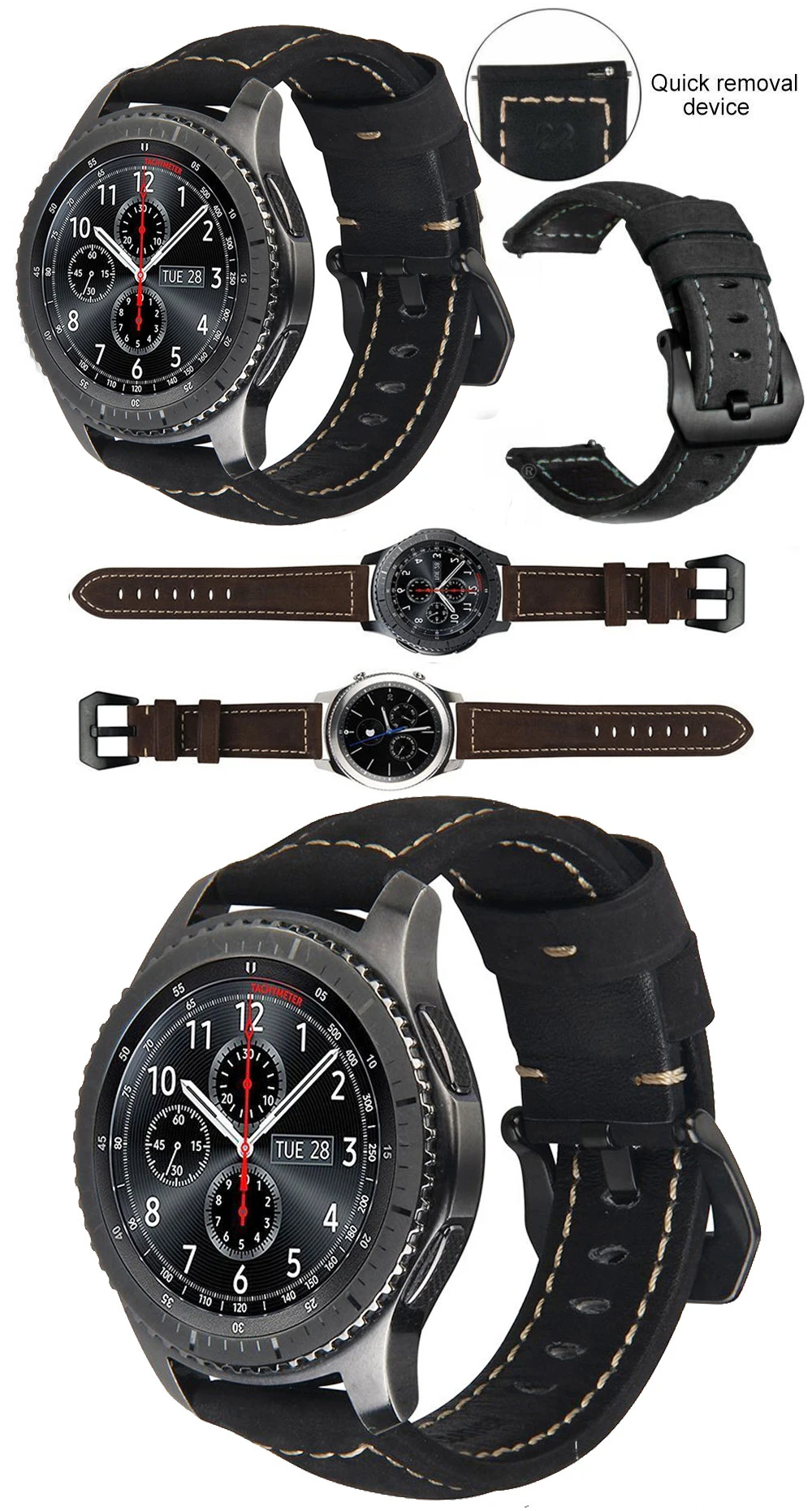 Ремешок из натуральной кожи для Garmin vivoactive 3 4, сменный ремешок для часов Garmin vivoactive4S, браслет
