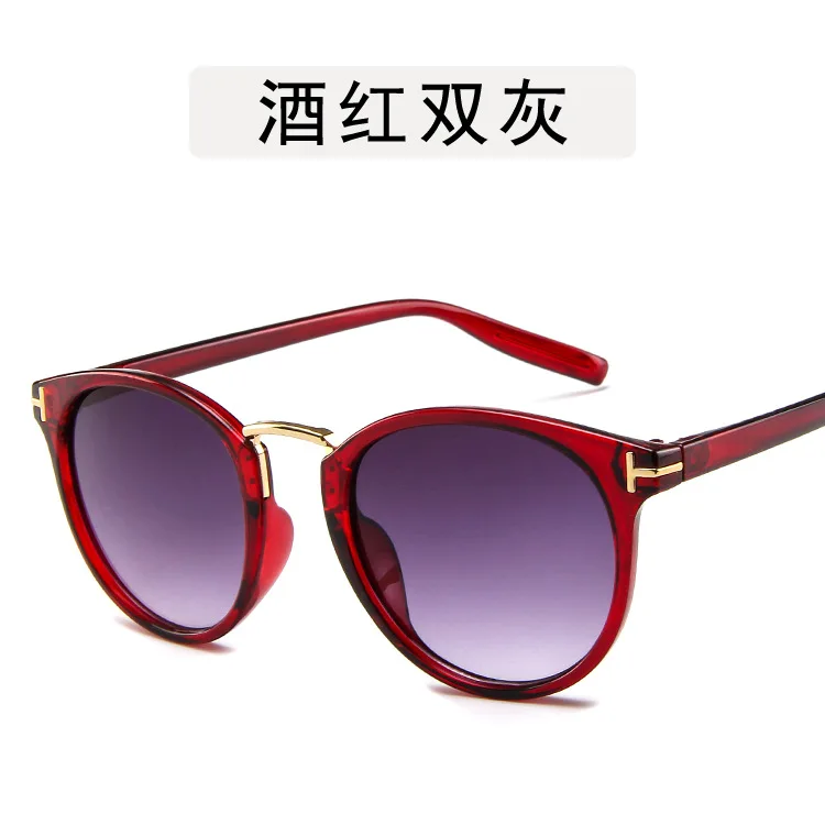 Tom ford TF солнцезащитные очки для женщин и мужчин фиолетовые леопардовые модные овальные пляжные очки oculos de sol feminino - Цвет линз: jiuhong-gray