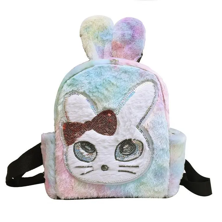Женский мягкий рюкзак с милыми заячьими ушками, плюшевая сумка через плечо, лучший подарок для девочек, рюкзак для путешествий, плюшевый рюкзак для детей, Mochila