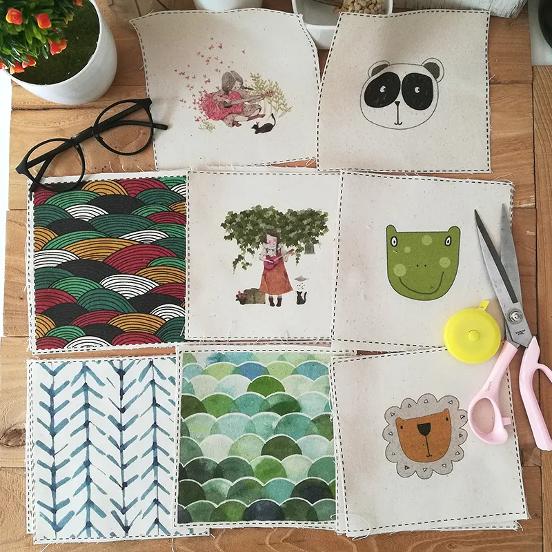 

15*15cm geometry diy hand quilted cotton linen material hand dyed cloth decorative canvas accessories canvas patchwork sewing