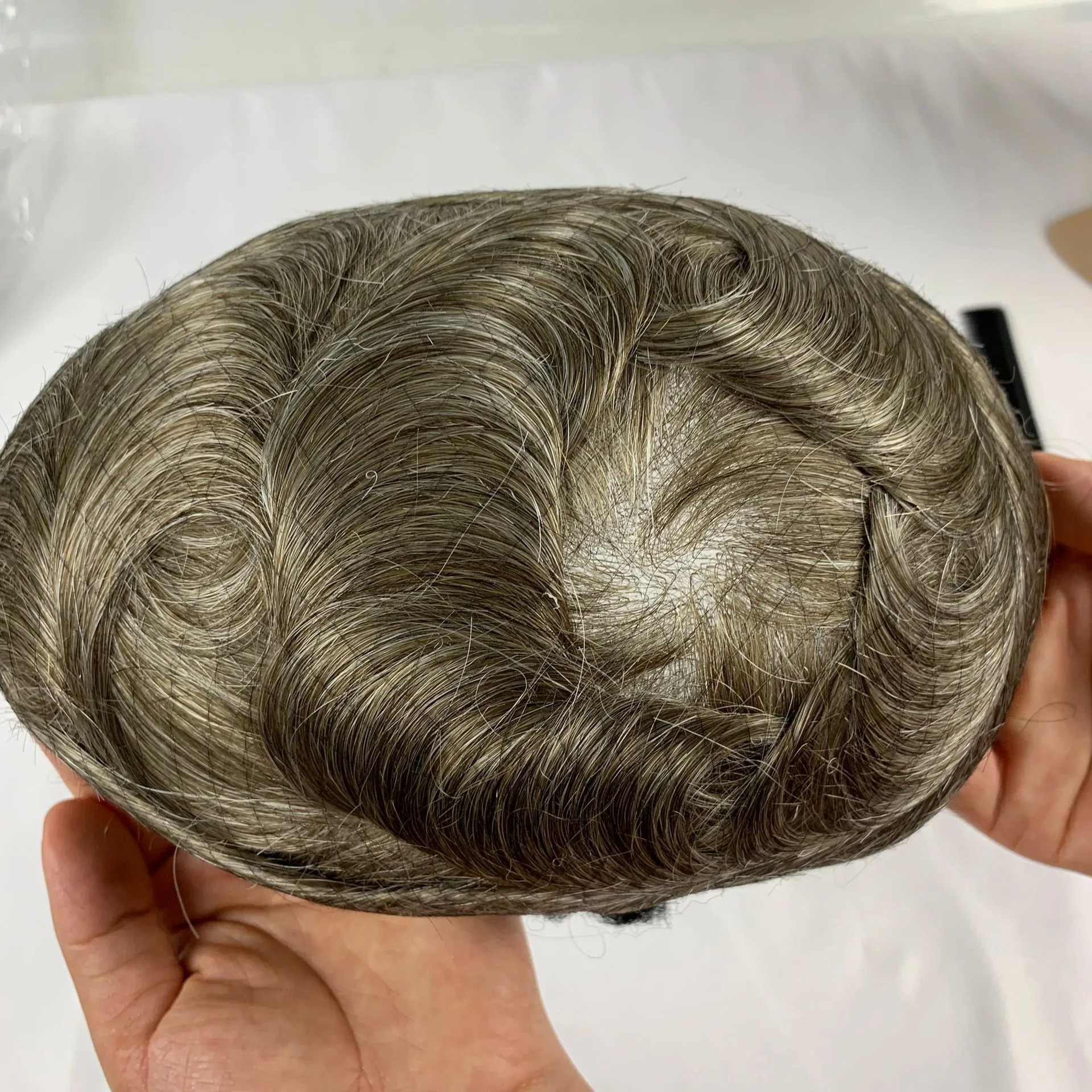 Tsingtaowig, ультратонкая кожа v-петельные Для Мужчин's накладки из искусственных волос Природные Для мужчин волосы Системы супер парик из тонкой кожи замена волос Sy