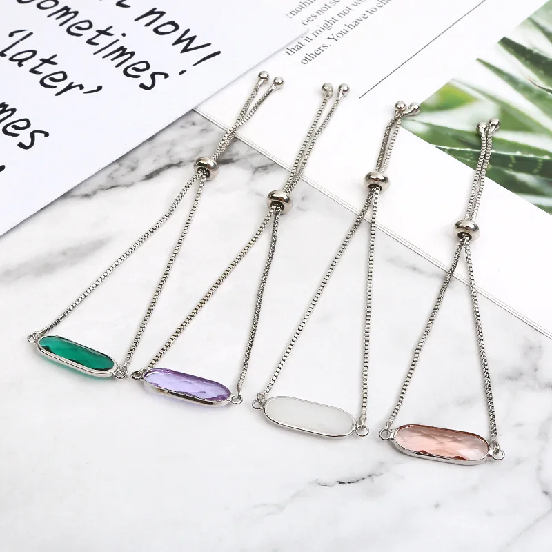 Женский модный регулируемый браслет в Корейском стиле большой овальный