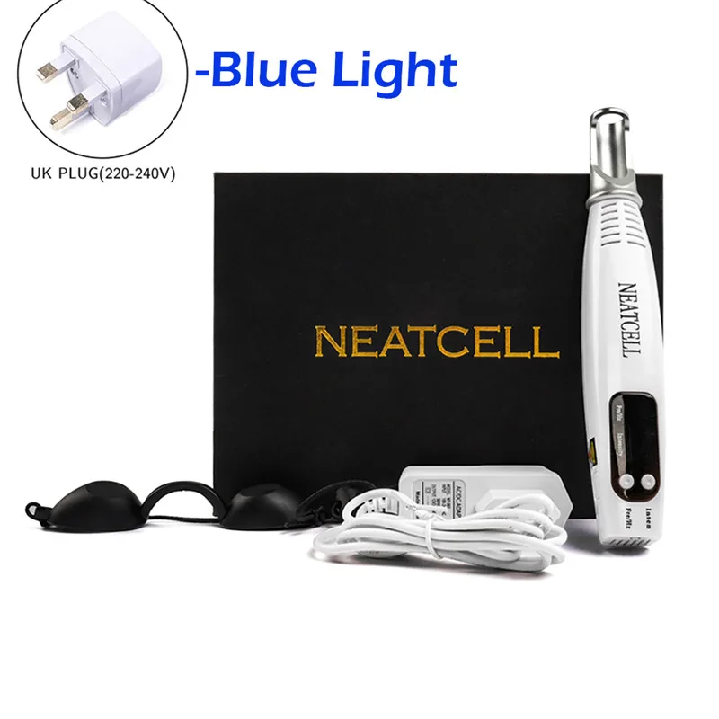 blue uk plug Picosecond, лазерная ручка, синий светильник, терапия, пигмент, тату шрам, удаление крот, веснушек, удаление темных пятен, лазерная ручка Picosecond - Цвет: blue uk plug