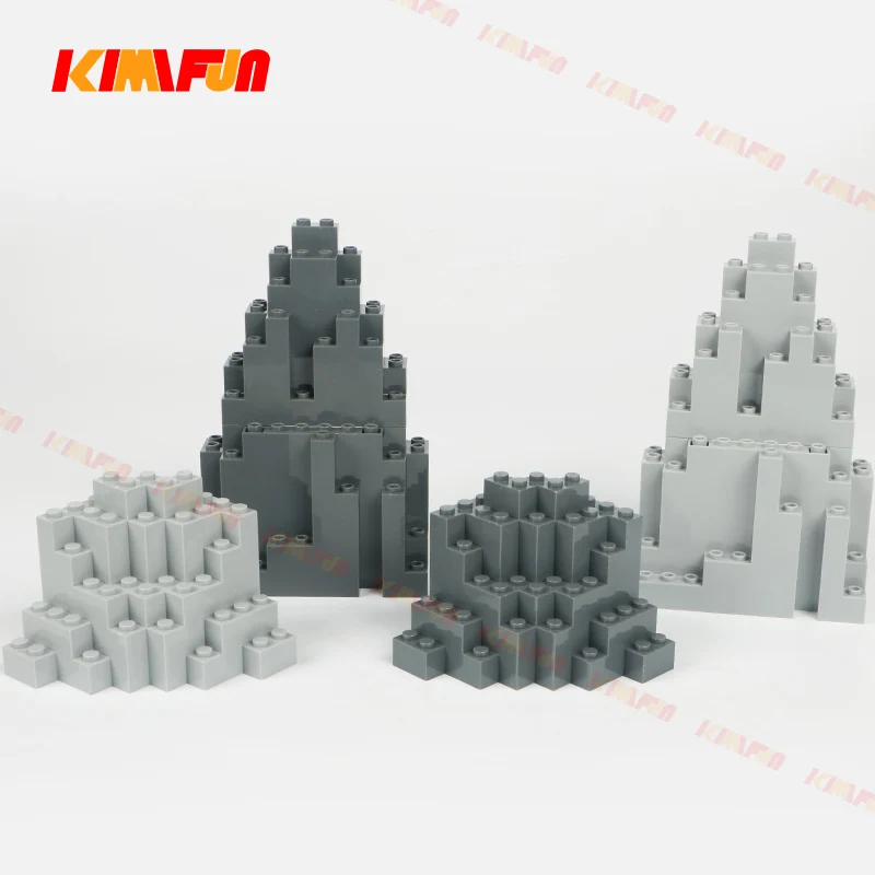 2pcs 3x8x7 Rock Wall high Background Scene DIY Building Blocks Special Parts Brick Decorate