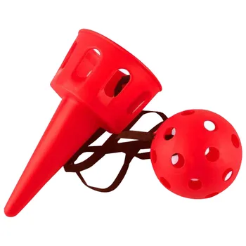 

Yard Throw Catch Ball Cup Toy Set Garden Children Outdoor Sport Motor Skills With Rope Fun Game Beginner Activity Softball