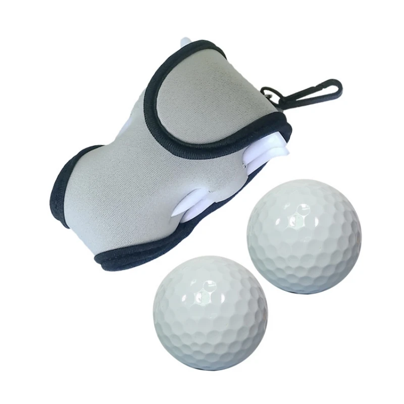 Открытый портативный мешок для гольфа+ 4 тройника+ 2 мяча держатель для гольфа поясная сумка спортивный набор инструментов Мячи тройники аксессуары - Цвет: Светло-серый