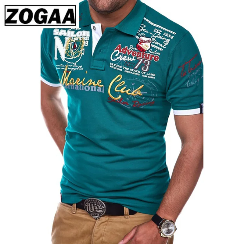 Мужская футболка поло ZOGAA повседневная облегающая хлопковая рубашка с коротким