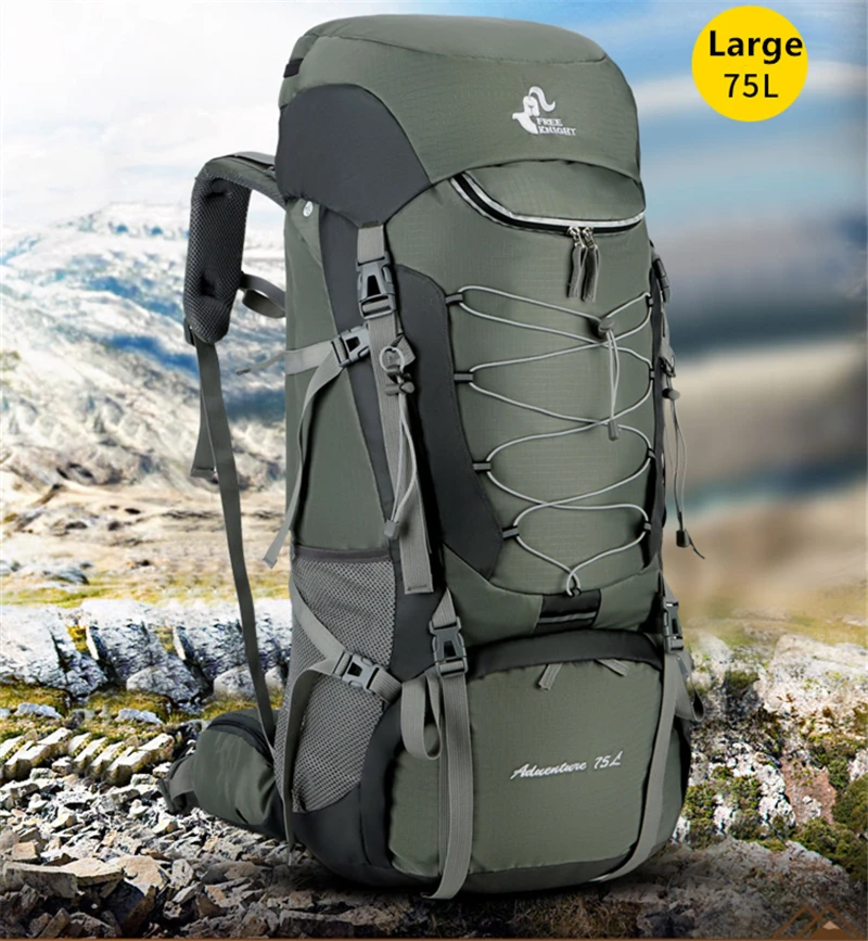 New 75L Large Capacity Climbing Backpack Sport Bag Waterproof Travel Rucksack Camping Hiking Trekking Backpack Molle Outdoor Bag