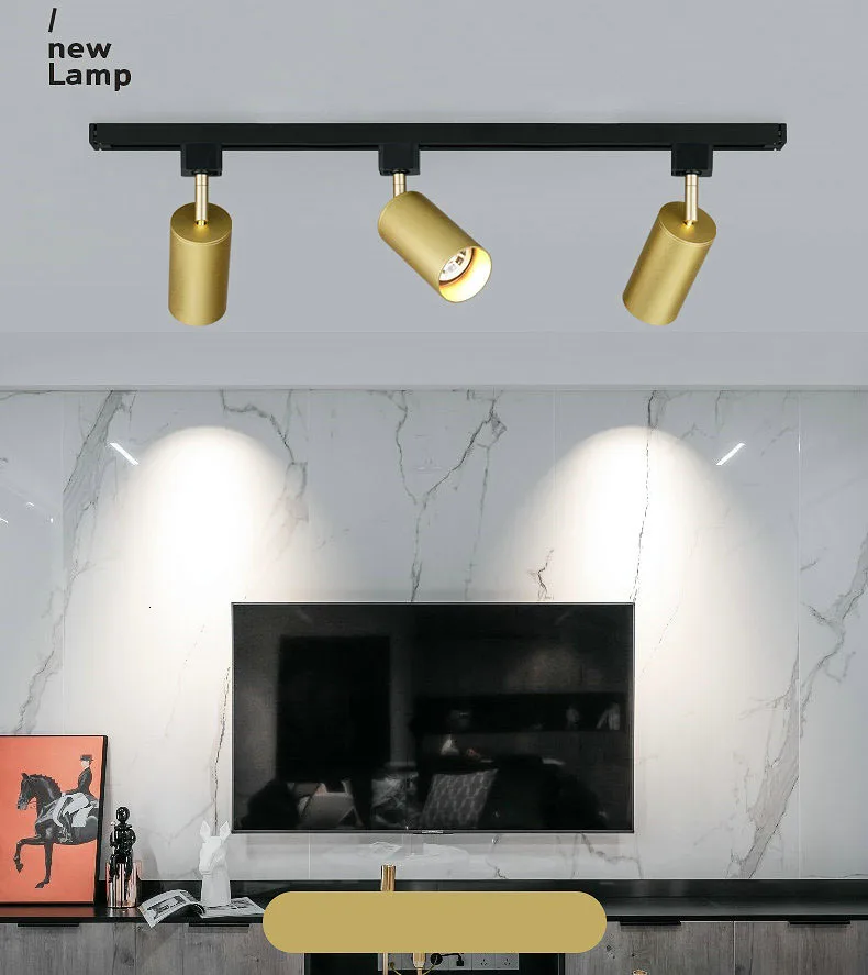 Золотой белый черный COB светодиодный светильник GU10 лампа 5 Вт рельсовый трек светильник ing Точечный светильник s светодиодный точечный потолочный светильник лампа для кухни Кофейня