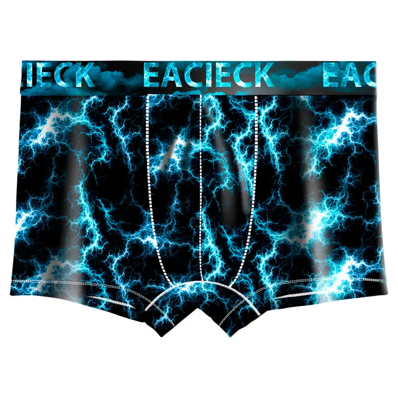 New Underwear Men's Ice Silk Boxer Breathable Thin Summer Trend Personality Four-corner Pants Boyfriend Gift 4-piece Gift Box