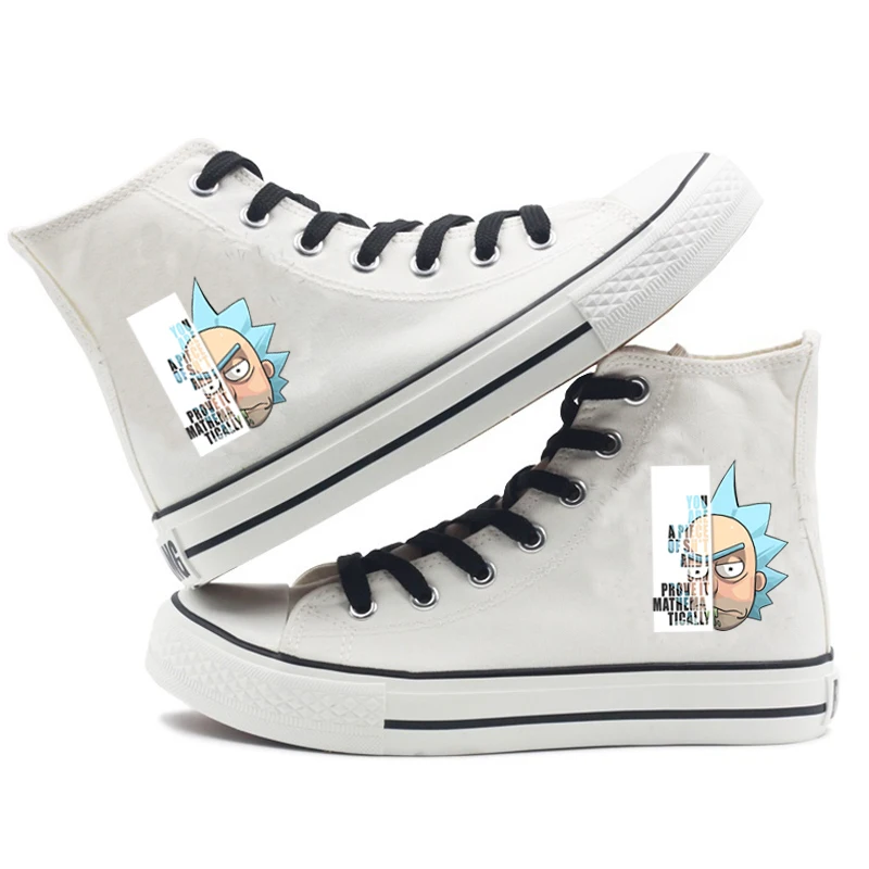 Rick and marty/женская и мужская парусиновая Обувь На Шнуровке; кроссовки для мальчиков и девочек; повседневная обувь для подростков; спортивная обувь для тенниса