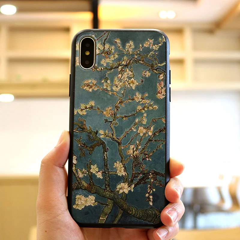 Для iPhone 8plus Чехол для мобильного телефона s Мягкий силиконовый анти-падение X рельефный окрашенный узор 6/7/X/XR матовый чехол для мобильного телефона