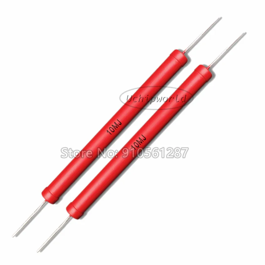 Hochspannungswiderstand 10W RI80 - Metall Glas Glaze 9x100mm ±1% Toleranz - 40MJ