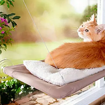 

Pet Sunshine Cat Bed Window Mounted Suction Cup Hanging Cushion Perch Hammock Comfortable Soft Pet Cat Pillow Rug