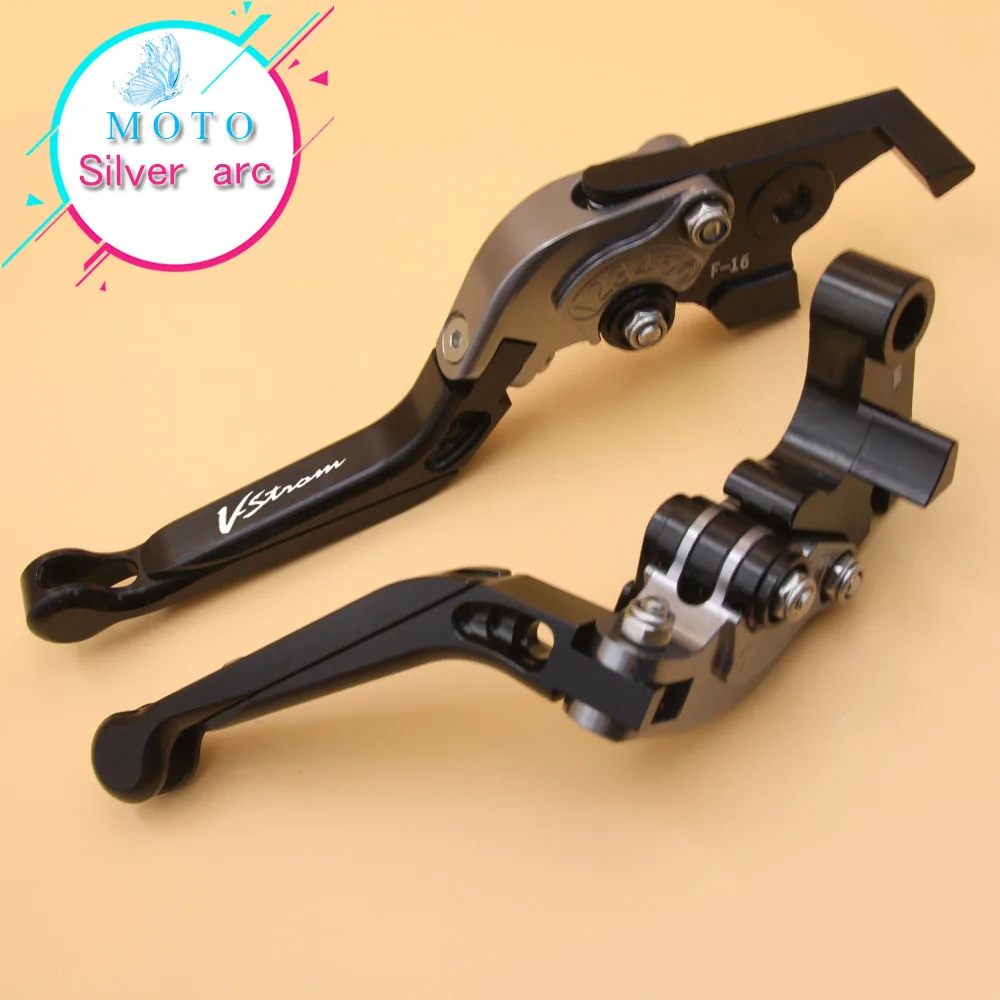 С логотипом CNC Золотой мотоцикл сцепные рычаги для Suzuki DL650 V-STROM DL 650 VSTROM 2004-2010 2005 2006 2007 2008 2009