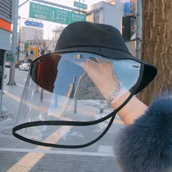 

face shield Protective mask Cap Cap Sun Protection Against Spittle Prevent Droplet Spread Safety Bucket Hat Work with mask