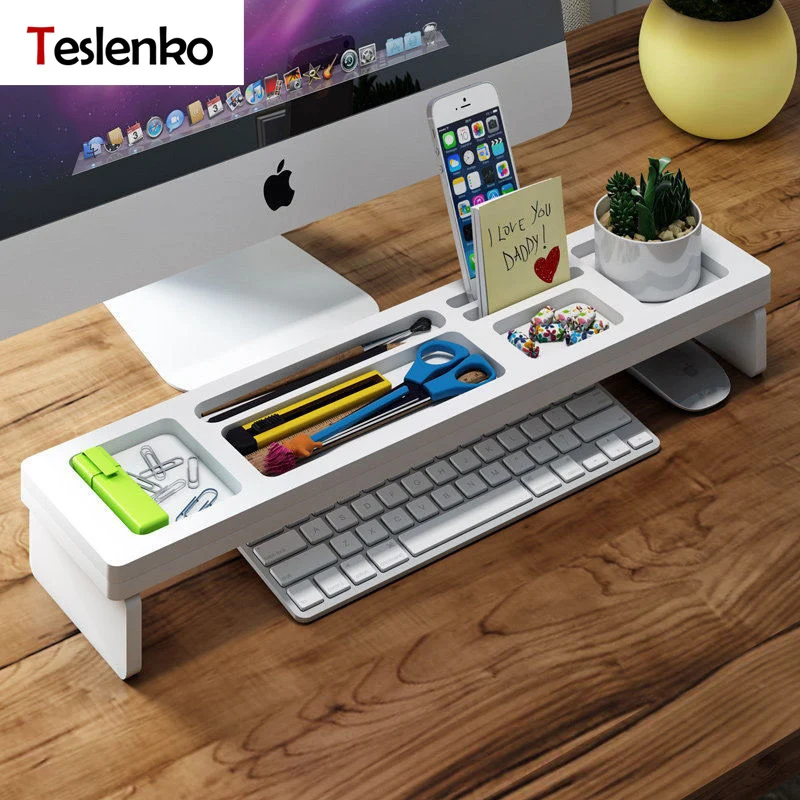 

Wooden Desk Organizer Office Pen Stationery Racks Home School Organizer Box Desktop Keyboard Mouse Storage Personalized Holder