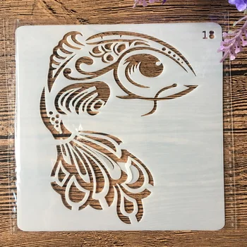 

13cm Carp Fish DIY Layering Stencils Wall Painting Scrapbook Coloring Embossing Album Decorative Card Template