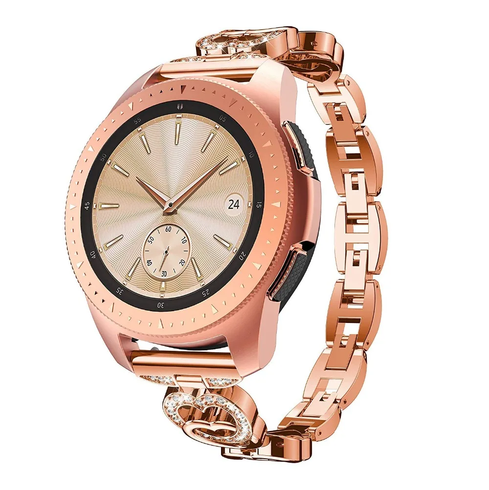 20 мм ремешок для часов для samsung Galaxy Active Watch 42 gear Sport s2 классический модный бриллиант металлическая связь Galaxy Watch 42