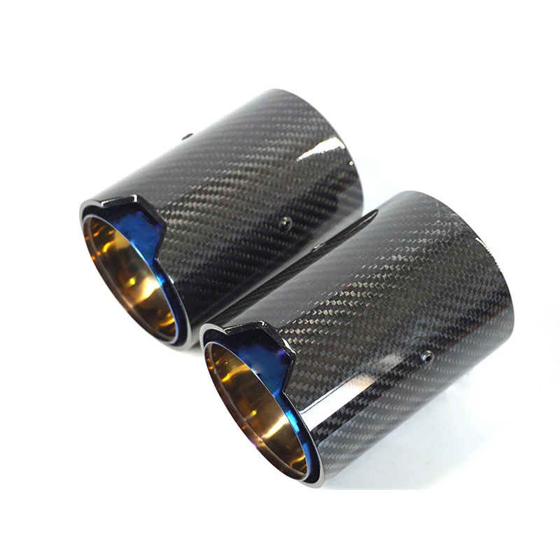 Carbon Fiber Style Car Exhaust Pipe Muffler End Tip Tailpipe for M F87 F80 F82 F83 F10 F12b Qiilu Car Exhaust Pipe 
