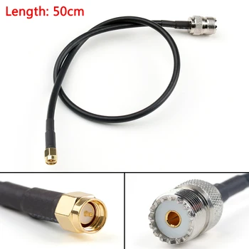 

Artudatech 5PCS 20cm/50cm RG58 Cable SMA Male Plug To SO239 UHF Female Jack Straight Pigtail Connector Parts