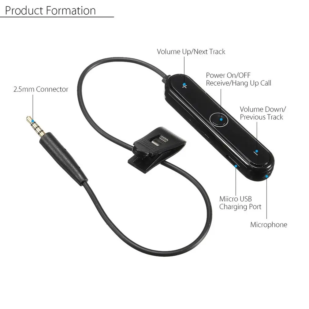 Профессиональный Bluetooth V4.1 беспроводной адаптер длинный кабель приемник подходит для Bose OE2 OE2i OE QC25 наушники