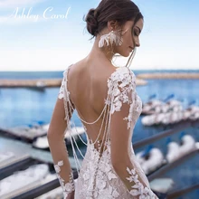 Эшли Карол сексуальное кружевное с открытой спиной фасона "Русалка" свадебное платье 2020 с длинным рукавом невесты бисером v образным вырезом платья невесты Африканские свадебные платья